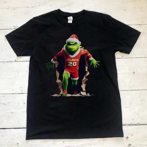 Atlanta Hawks Grinch Christmas T-Shirt - Nba Shirt - Unisex Black T-Shirt